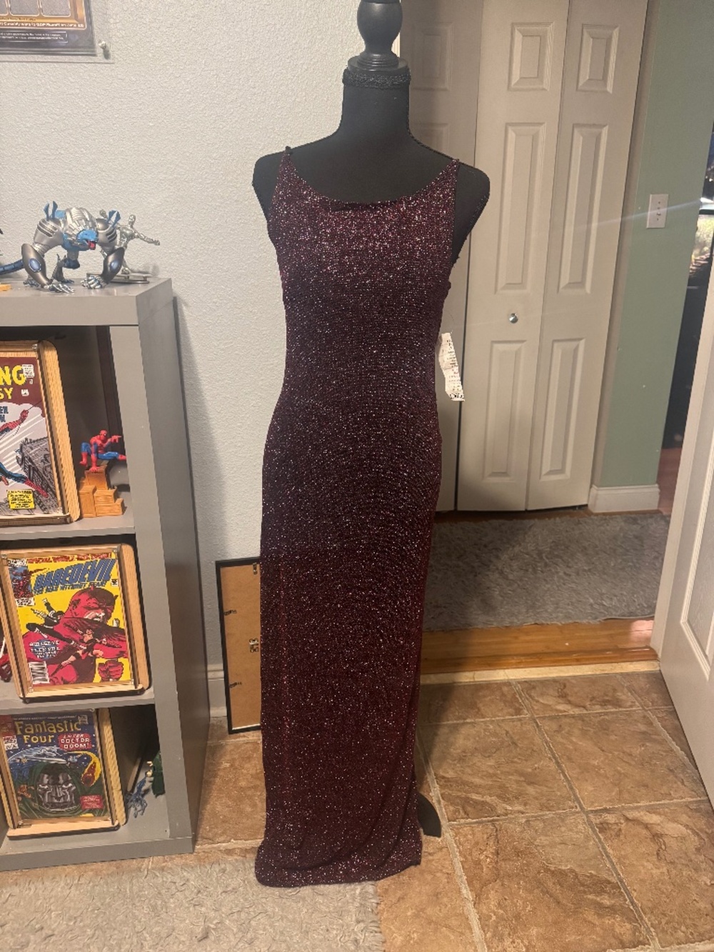 New w Tags Long Red Sparkly Dress - Jr. Size 14 - New with Tags